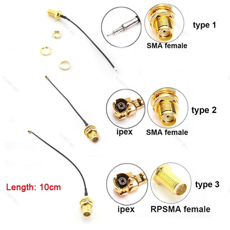 SMA Fêmea Para RP UFL IPX IPEX RG1.13mm Antena WiFi RF Solda Pigtail Extensão Conector Cabo BR20B3