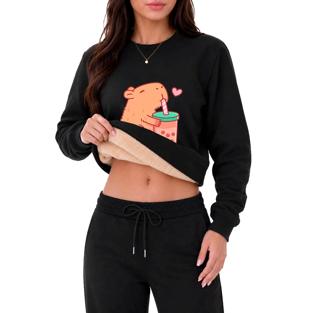 Moletom Feminino Lan De Carneiro Importado Casaco Feminino Inverno Premium