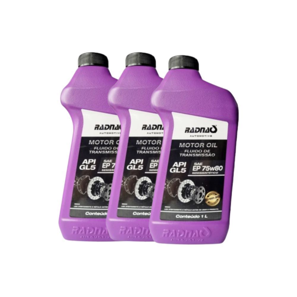 Kit 3 óleo Fluido Transmissão Radnaq 75w80 1l