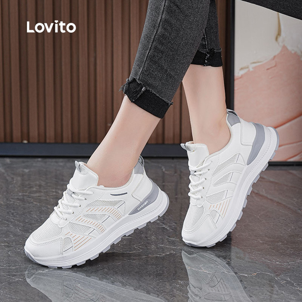 Lovito Tênis Casual de Lazer para Mulheres LFA103050 em Oferta na Shopee