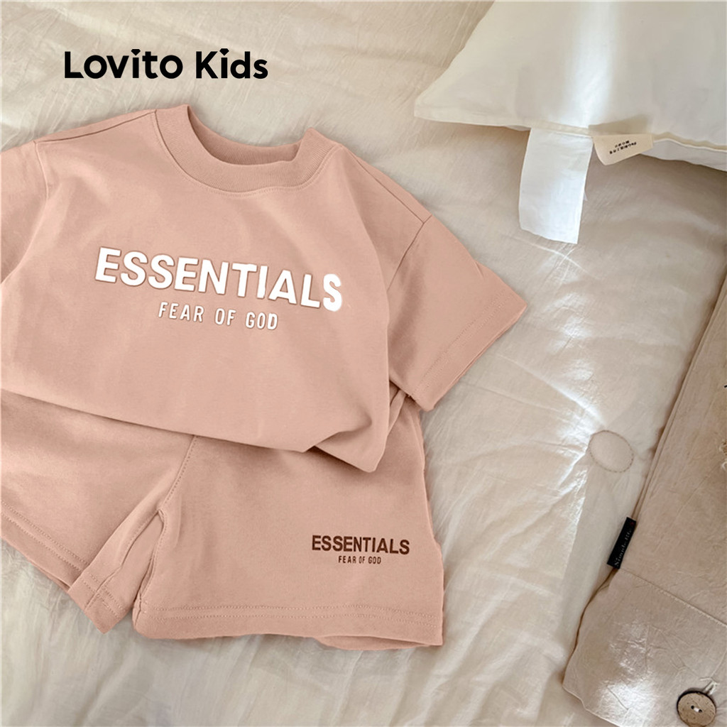 Lovito Kids Conjuntos de Shorts Fofos Simples de Primavera/verão para Menina LNL119260 em Oferta na Shopee