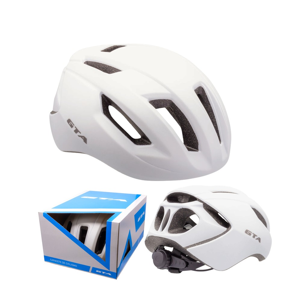 Capacete Ciclismo Gta Inmold Road Rider 14f Branco G 58-62cm