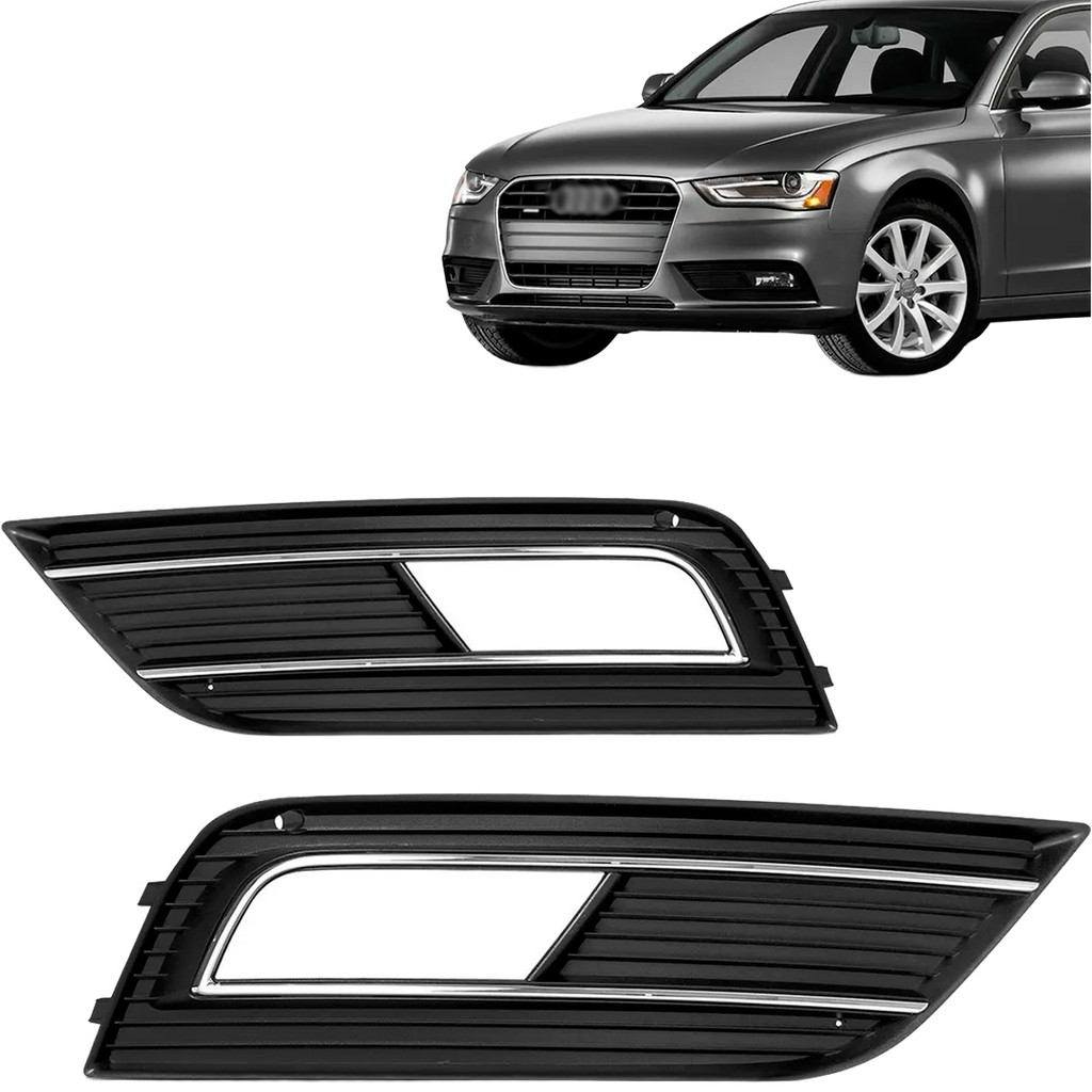 Grade Moldura Milha Audi A4 2012 2013 2014 2015 Com Furo Moldura Cromado
