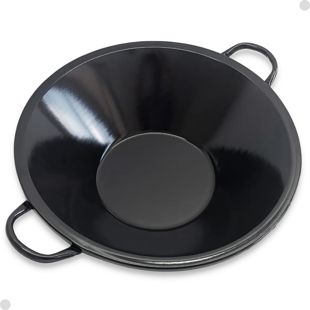 Tacho Esmaltado N° 18 Preto 10 Litros Fritura Pastel Salgado