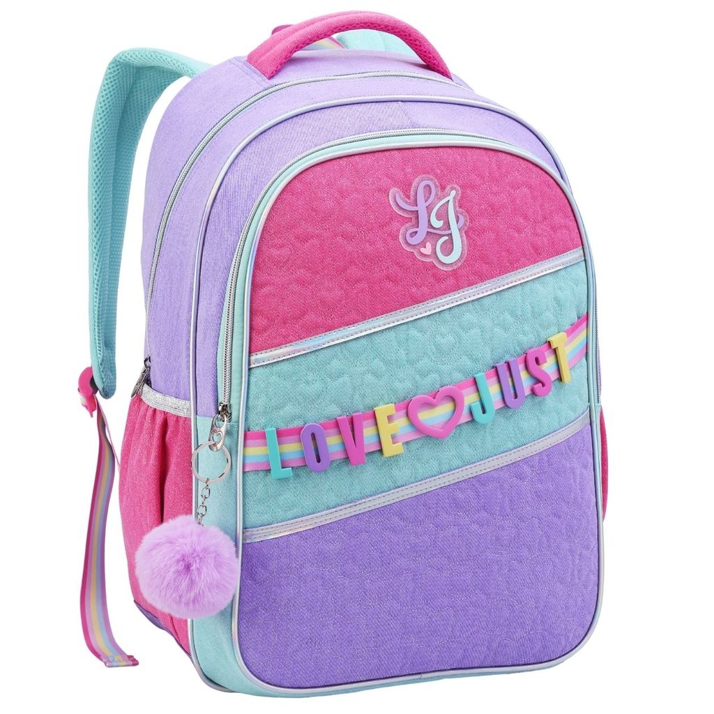 Mochila Bolsa Escolar 18” Infantil Colorida Juvenil Adolescentes Espaçosa