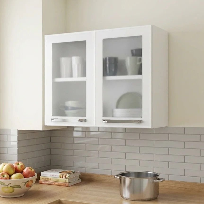 Armário de Cozinha em Aço 2 Portas de Vidro 70cm Florença Itatiaia Branco Branco