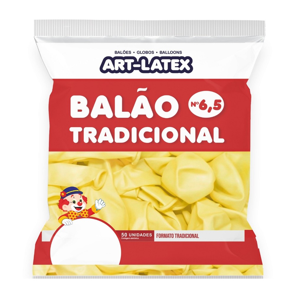Balão Tradicional 6,5 Amarelo - Art Latex