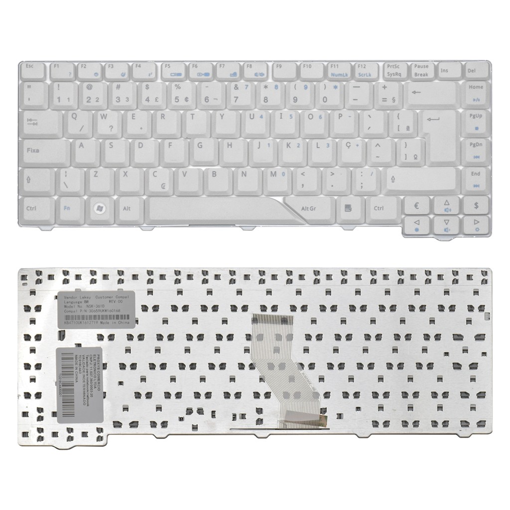 Teclado para Notebook Acer Aspire 4720Z Branco