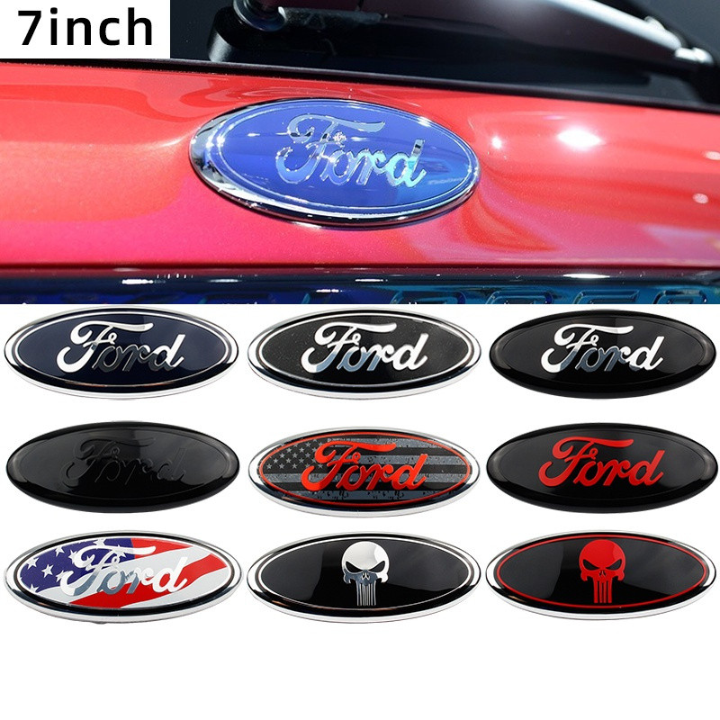 Adesivo com Logo Ford de 7 Polegadas com Emblema Frontal e Traseiro para F150 F250 Explorer 17,5CM * 7CM 0841