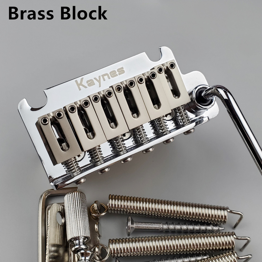 YG-KAYNES Ponte De Sistema Tremolo De Guitarra Elétrica De 2 Pontos Com Bloco De Latão Para ST E suhr Cromada Prata Pret