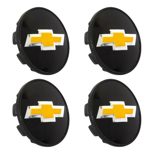 Kit 4 Calotinhas Miolo Jogo Centro de Roda GM Elite Preto Acabamento Premium 55mm