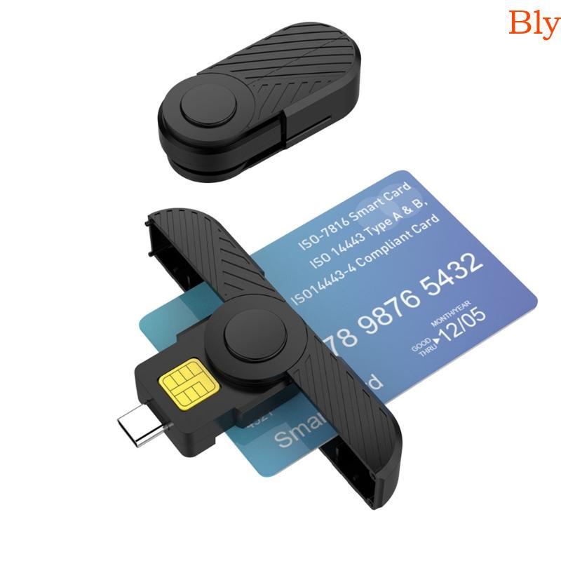 Bly Type-C Usb Leitor Cartão Inteligente Memória ID-Bank Adaptador Conector Cloner Eletrônico