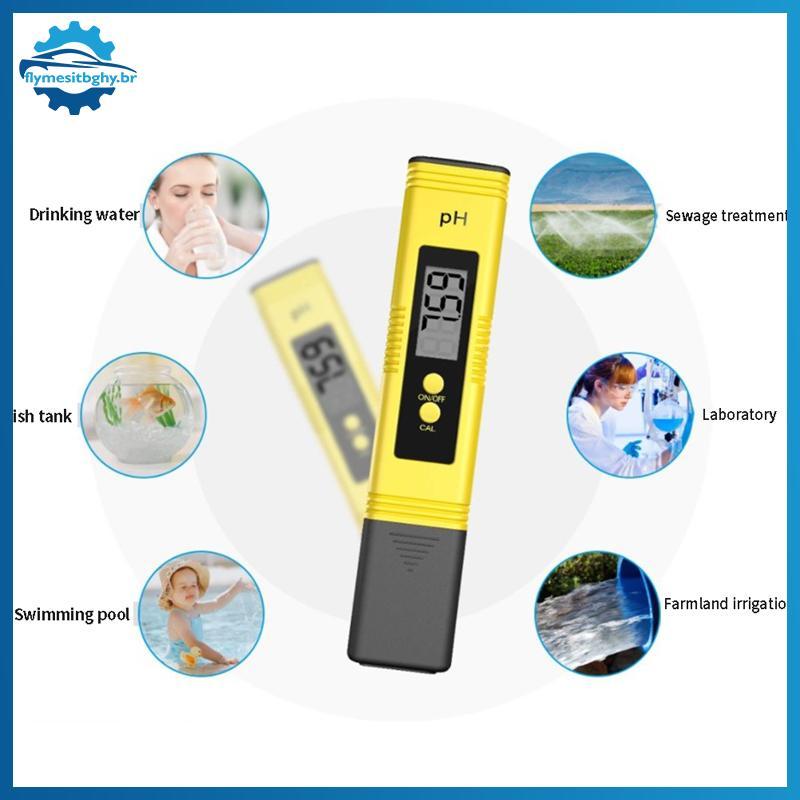 flym Medidor De PH Digital De Alta Precisão LCD Aquário Água Ácido Tester Analisador De Piscina fl