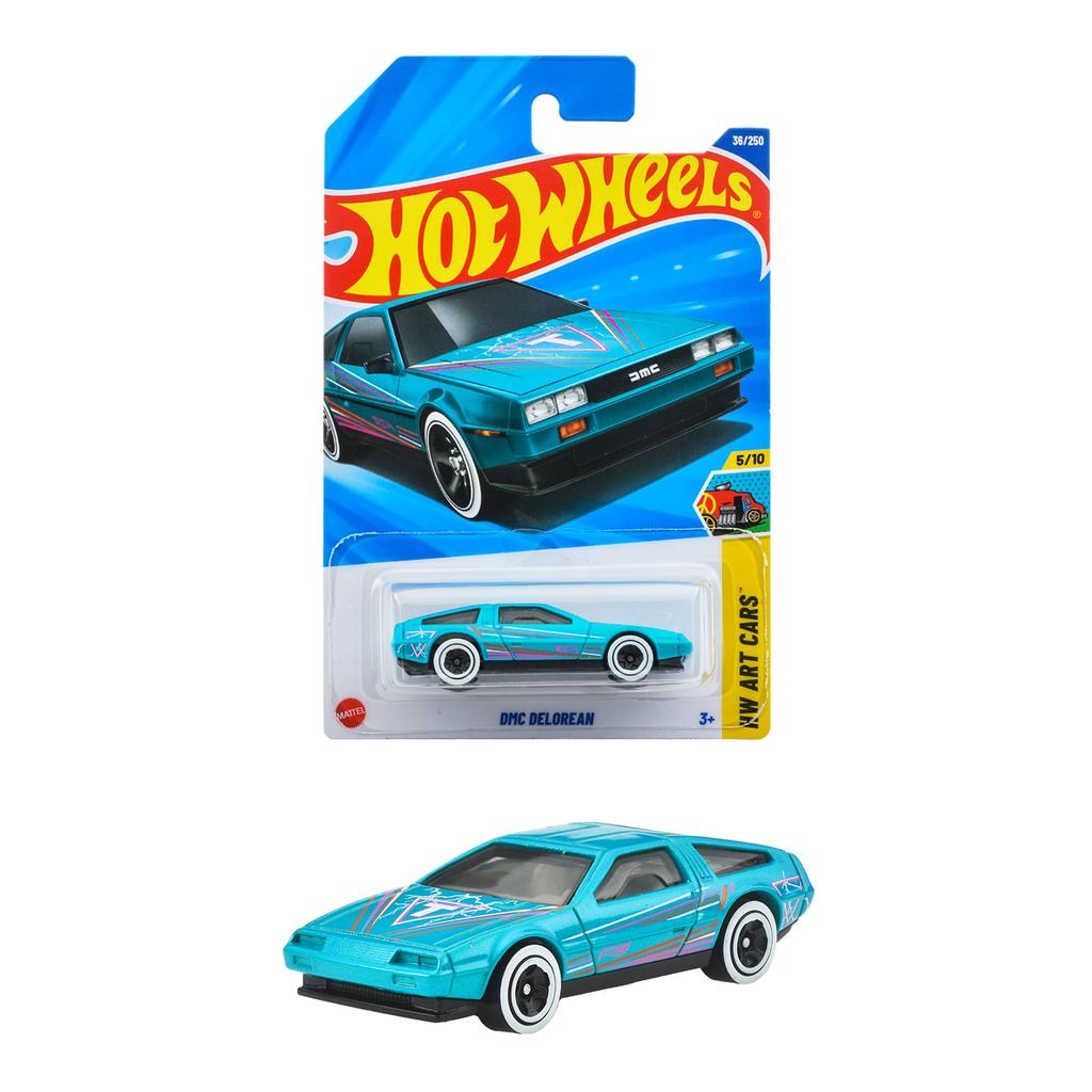 Hot Wheels Carro Básico DMC DeLorean Veículo Brinquedo Mini Carro para Idades 3 e Acima Azul JFN35