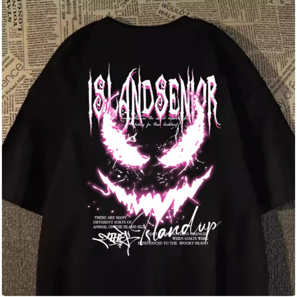 Camiseta Masculina De Algodão Puro Estilo Streetwear Com Estampa Do Rosto Feroz Do Fantasma Venom