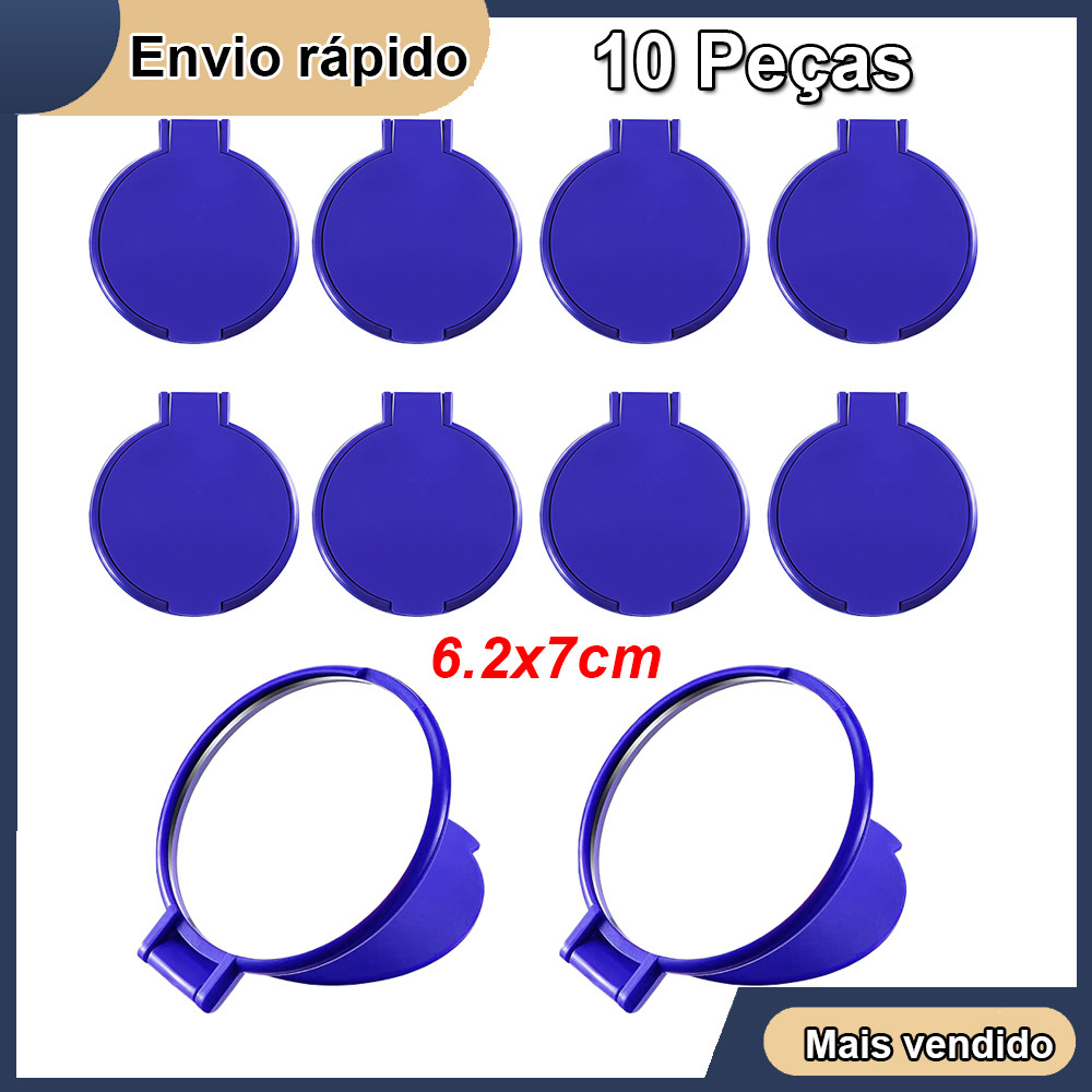 Kit 10 Unidades Azul Espelho de Bolsa Espelhinho para Maquiagem Redondo 6.2x7cm em Oferta na Shopee