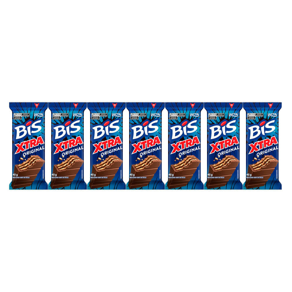 Kit 7 Chocolate Bis Lacta Xtra com 45g em Oferta na Shopee