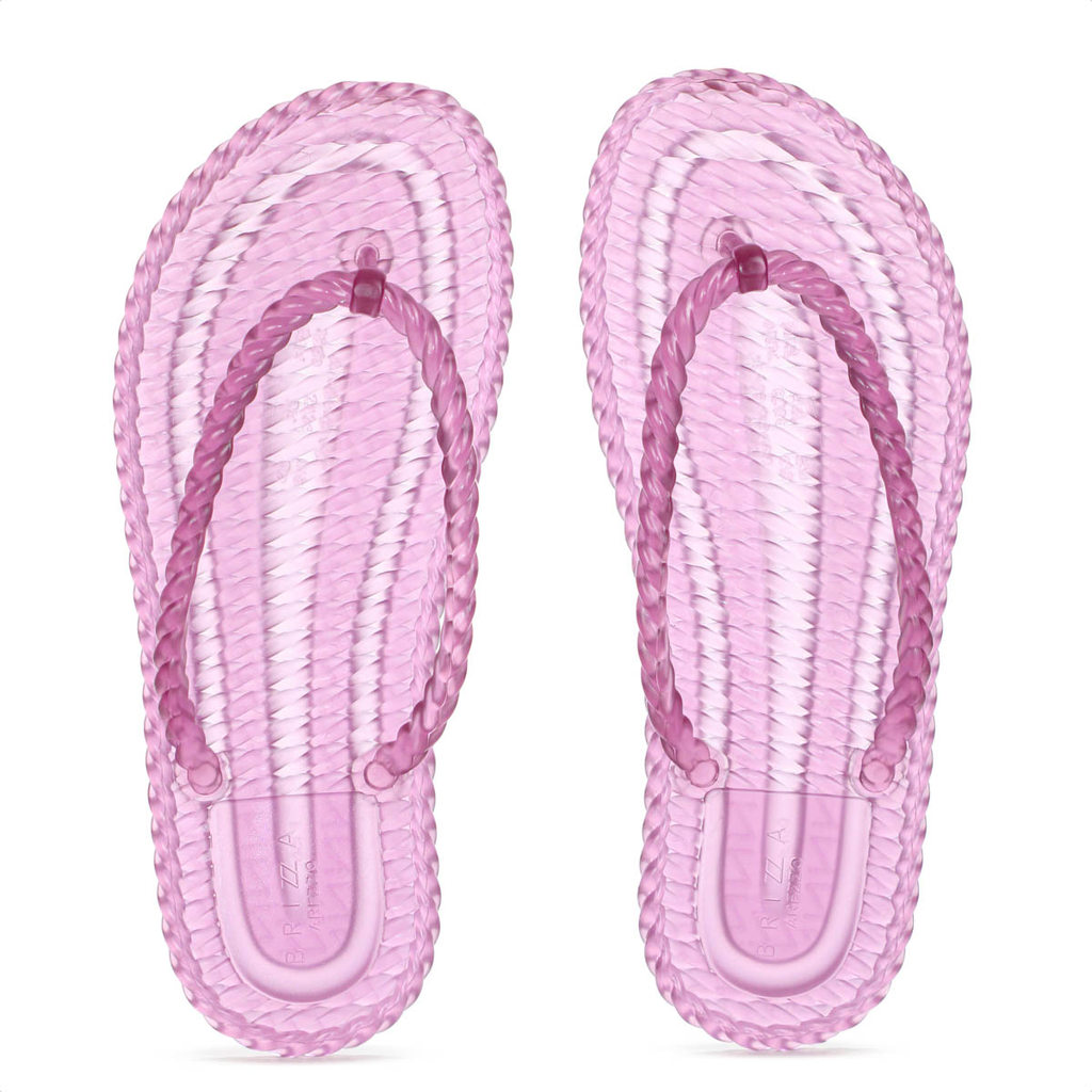 Chinelo Brizza Arezzo Tira Marrocos Translucido Rosa - Feminino em Oferta na Shopee