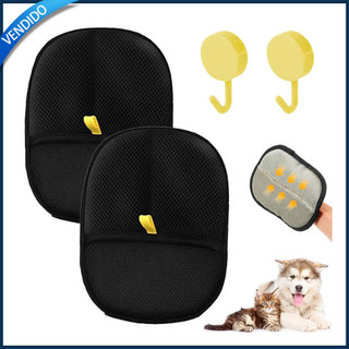 Kit 2 Luvas para remoção de pelos de gatos e cães - para sofás móveis tapetes e cortinas - preto