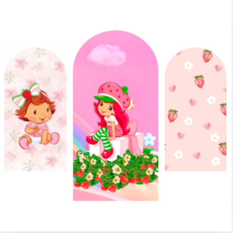 Painel Lateral Romano tecido sublimado Moranguinho em Oferta na Shopee