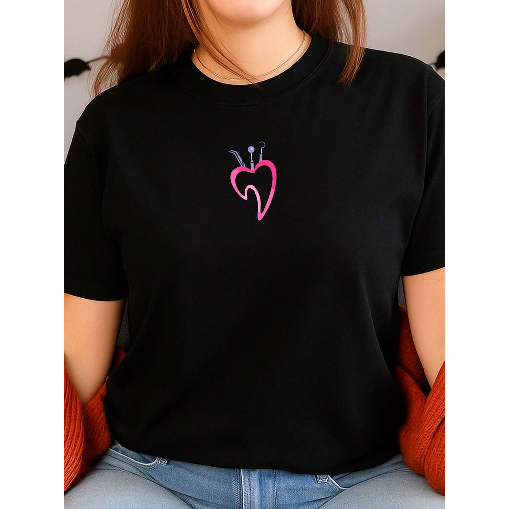 Camiseta Feminina Babylook Estampada Odontologia Odonto Faculdade Profissão Faculdades 100% Algodão Várias Cores
