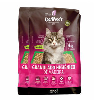 Kit 2 Granulado de Madeira Biodegradável Ipet Woods 4kg (8kg) em Oferta na Shopee