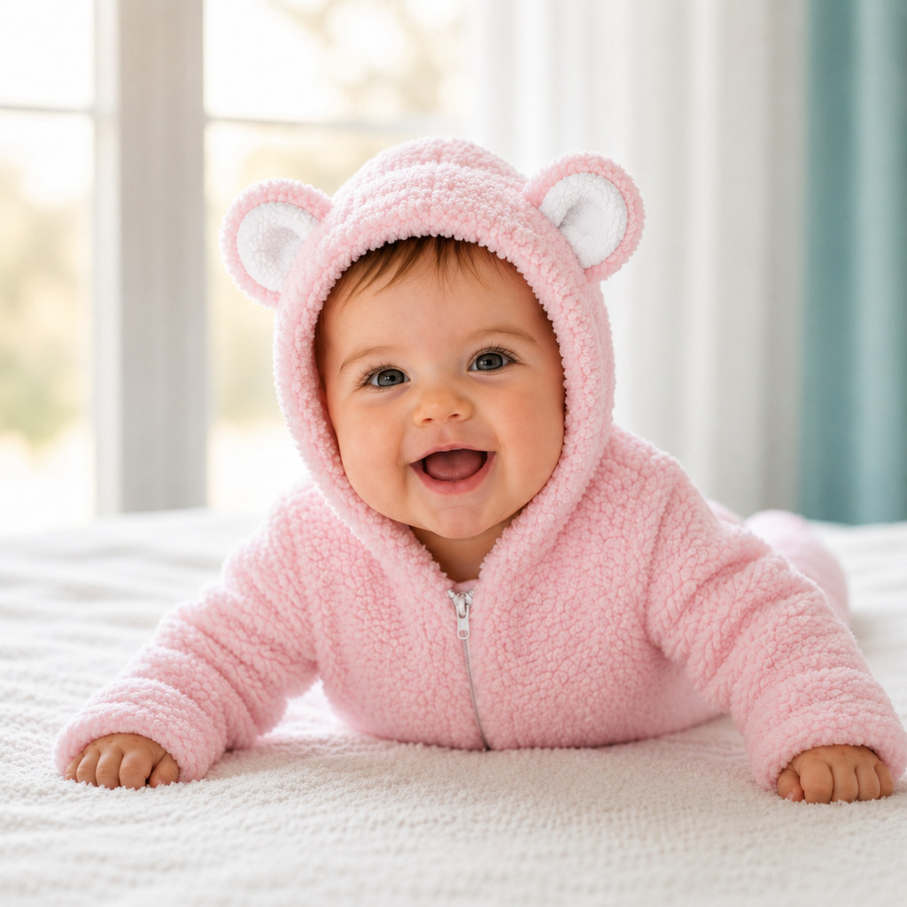 Macacão Teddy Infantil – Sherpa Fofinho Com Orelhinha Inverno Frio Intenso Quentinho Macio Peludinho