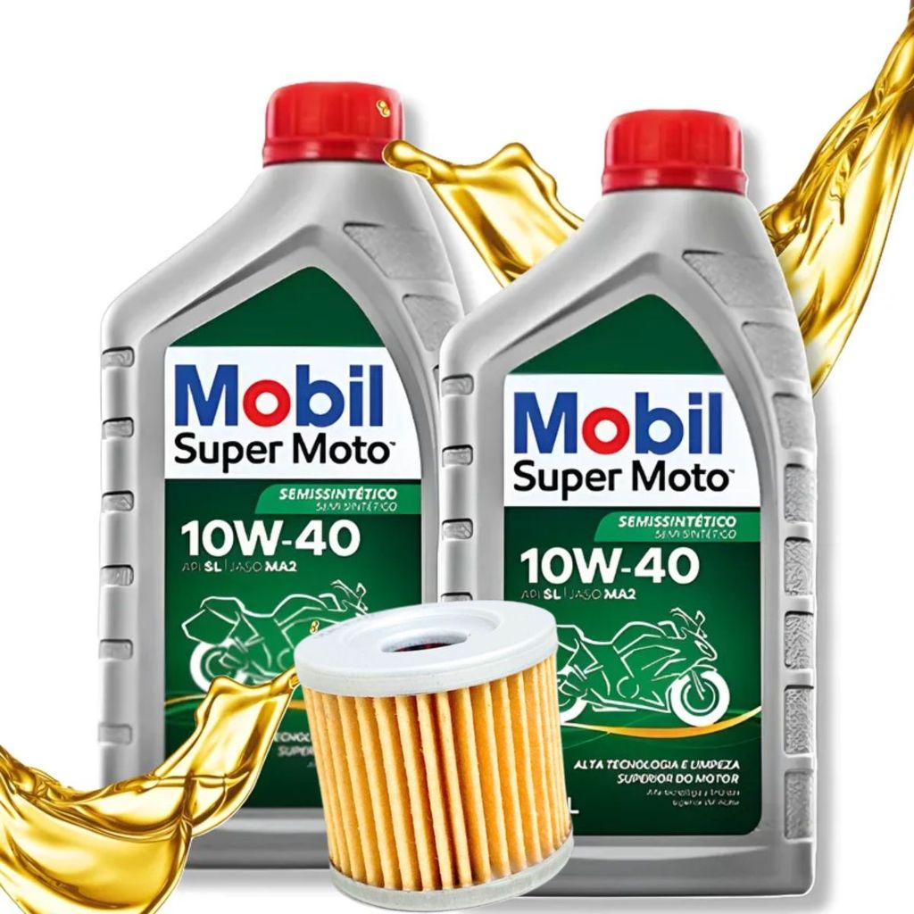 Troca de Óleo P/ Dafra Apache 200 Rtr 200 Mobil 10w40 + Filtro