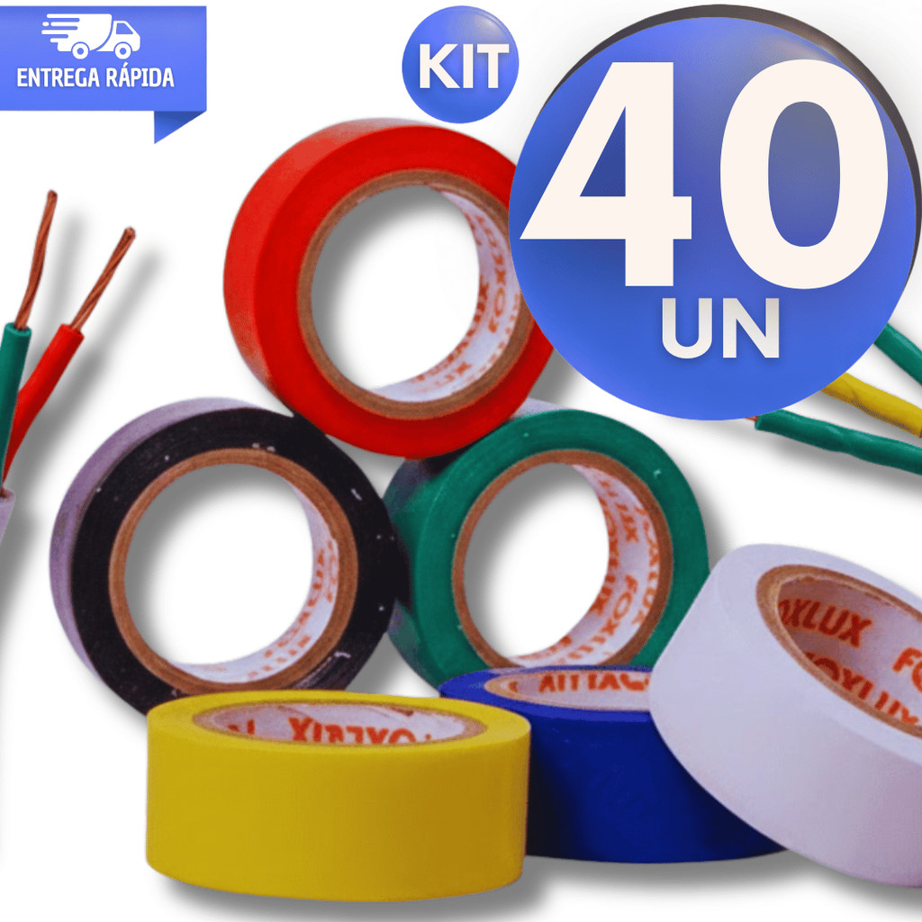 Kit Fita Isolante de Pvc Colorida Antichama 5m Fios Cabos Residencial Automotivo Industrial Utilidades