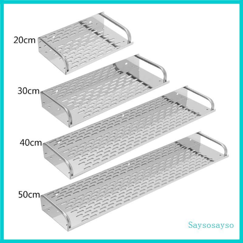 Saysosayso Prateleira Banheiro Para Cozinha Aço Inoxidável Rack Armazenamento Montado Parede Camada Única