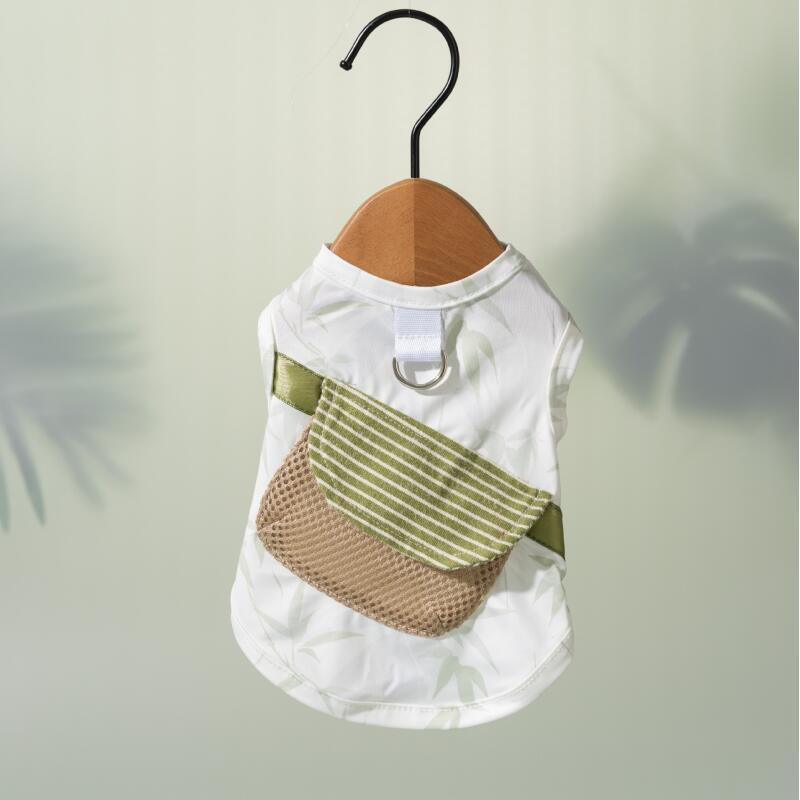 Colete de Verão para Filhotes, Roupa para Cães com Guia, Vestuário para Animais de Estimação, Camisa Pullover de Duas Pe