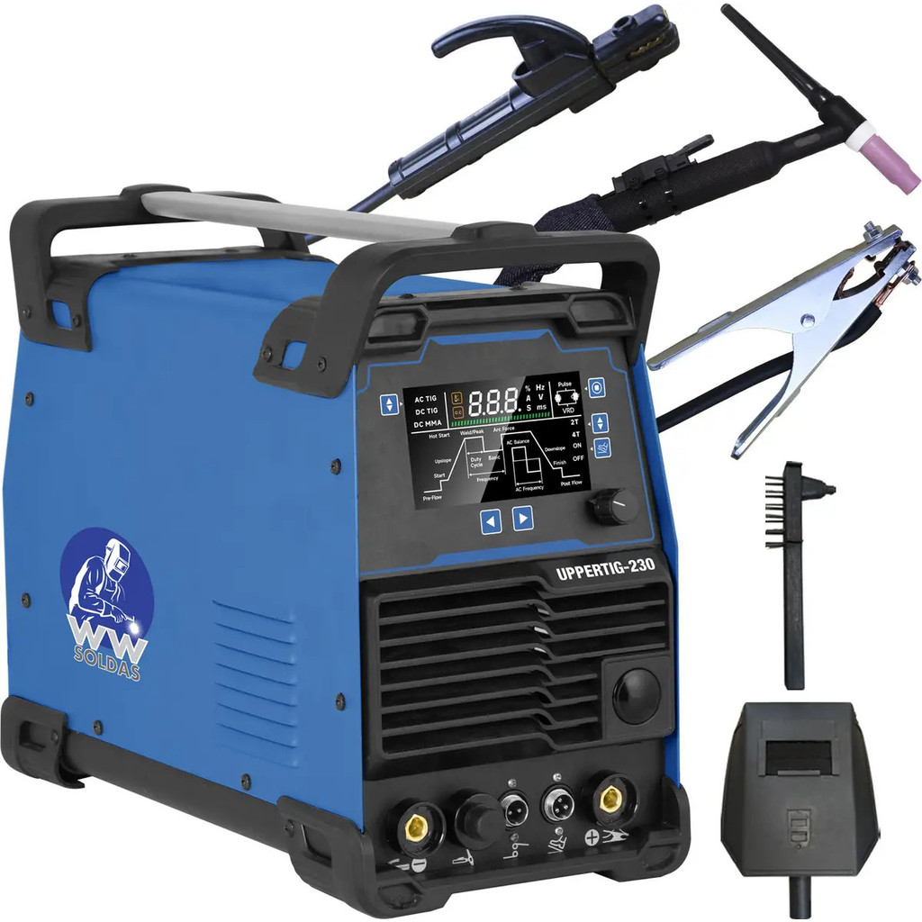 Inversora De Solda Tig Uppertig-230 Ac/dc Pulsada Bivolt Cor Azul