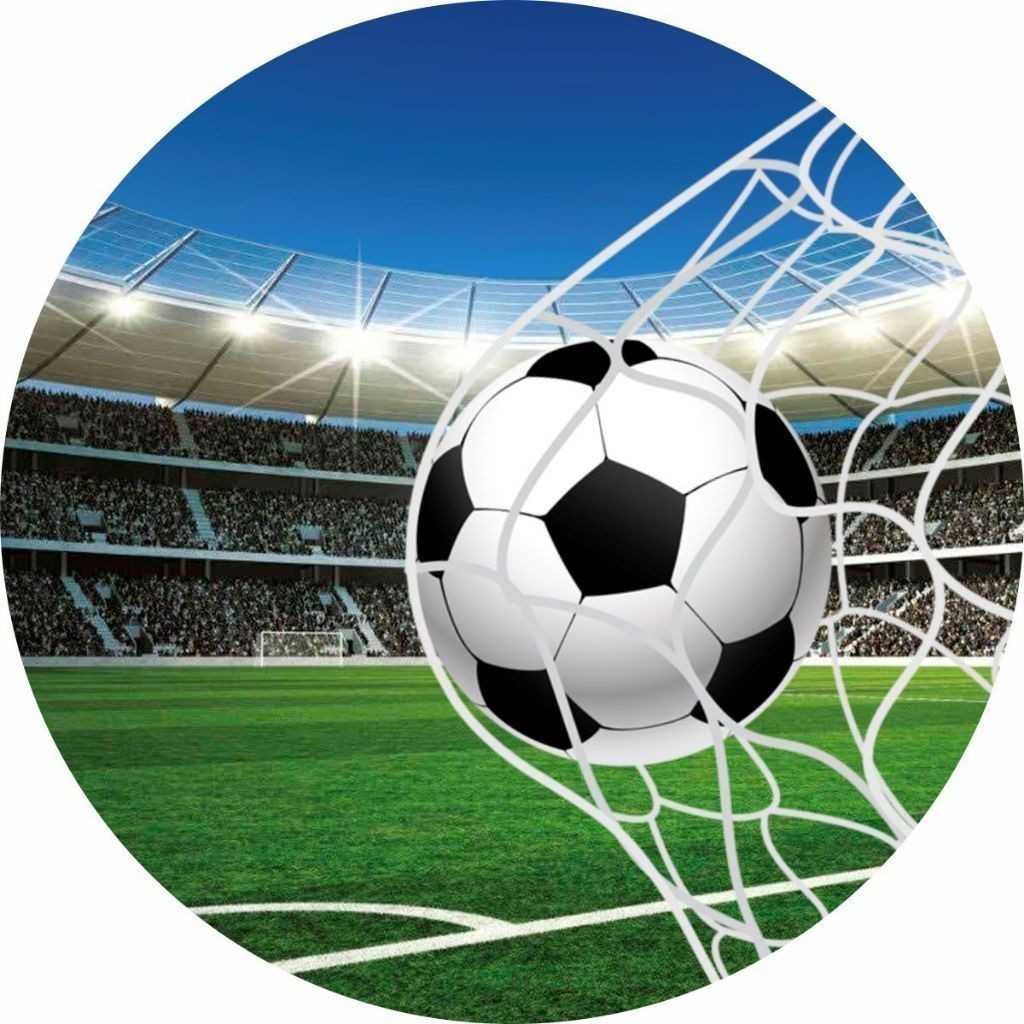 Capa Painel Bola Futebol Redondo 150x150 Tecido Sublimado Elástico Festa Aniversario Tema Futebol Campo Bola Verde