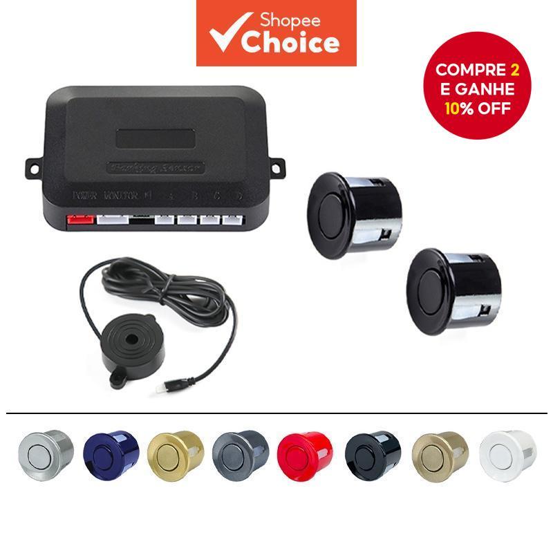 Kit de Sensor de Estacionamento 2 Sensores 22mm Radar de Backup 12V Campainha para Carro
