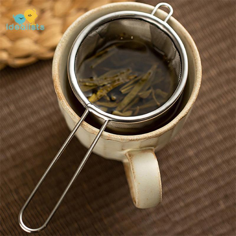 Idealistas Infusor De Chá Com Alça Malha Fina Reutilizável Filtro De Folhas Farinha De Café Peneira Portátil Para Bule A
