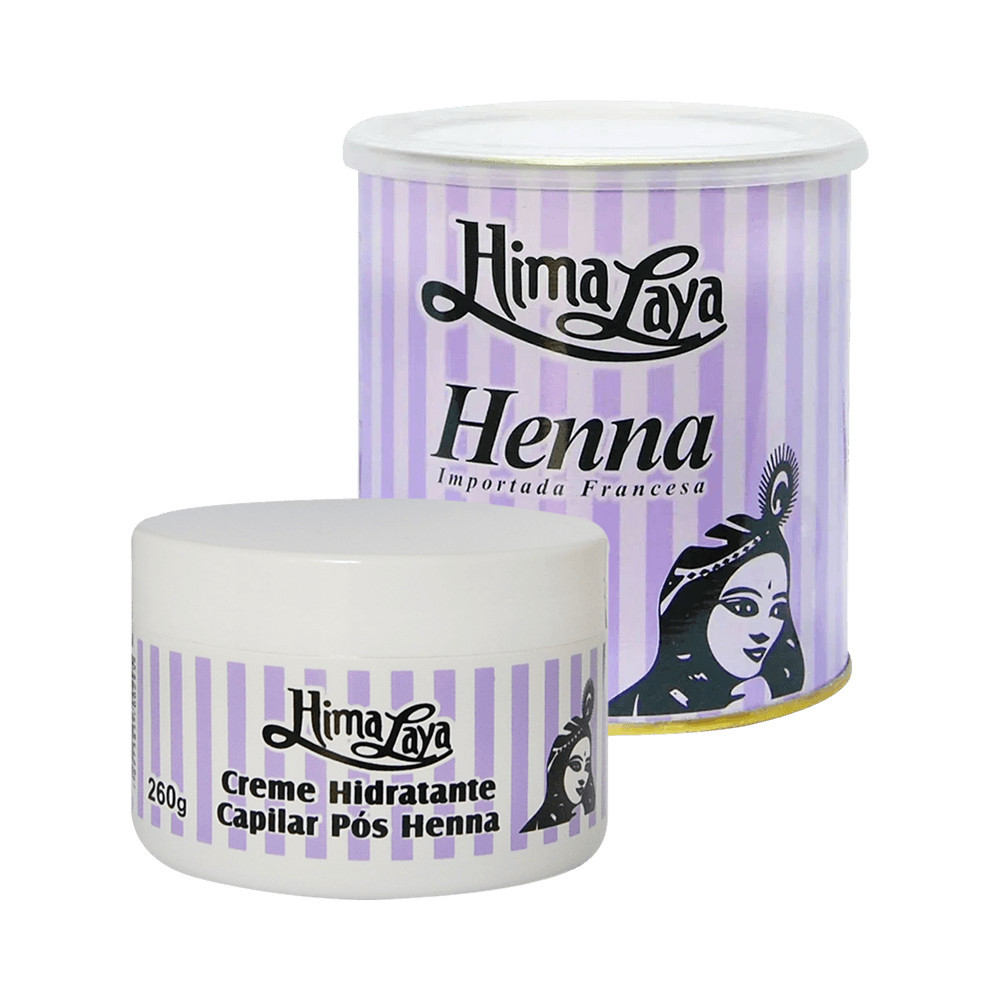 Kit Henna Pó Himalaya Acaju 250G + Creme Hidratante Capilar Pós Henna 260g