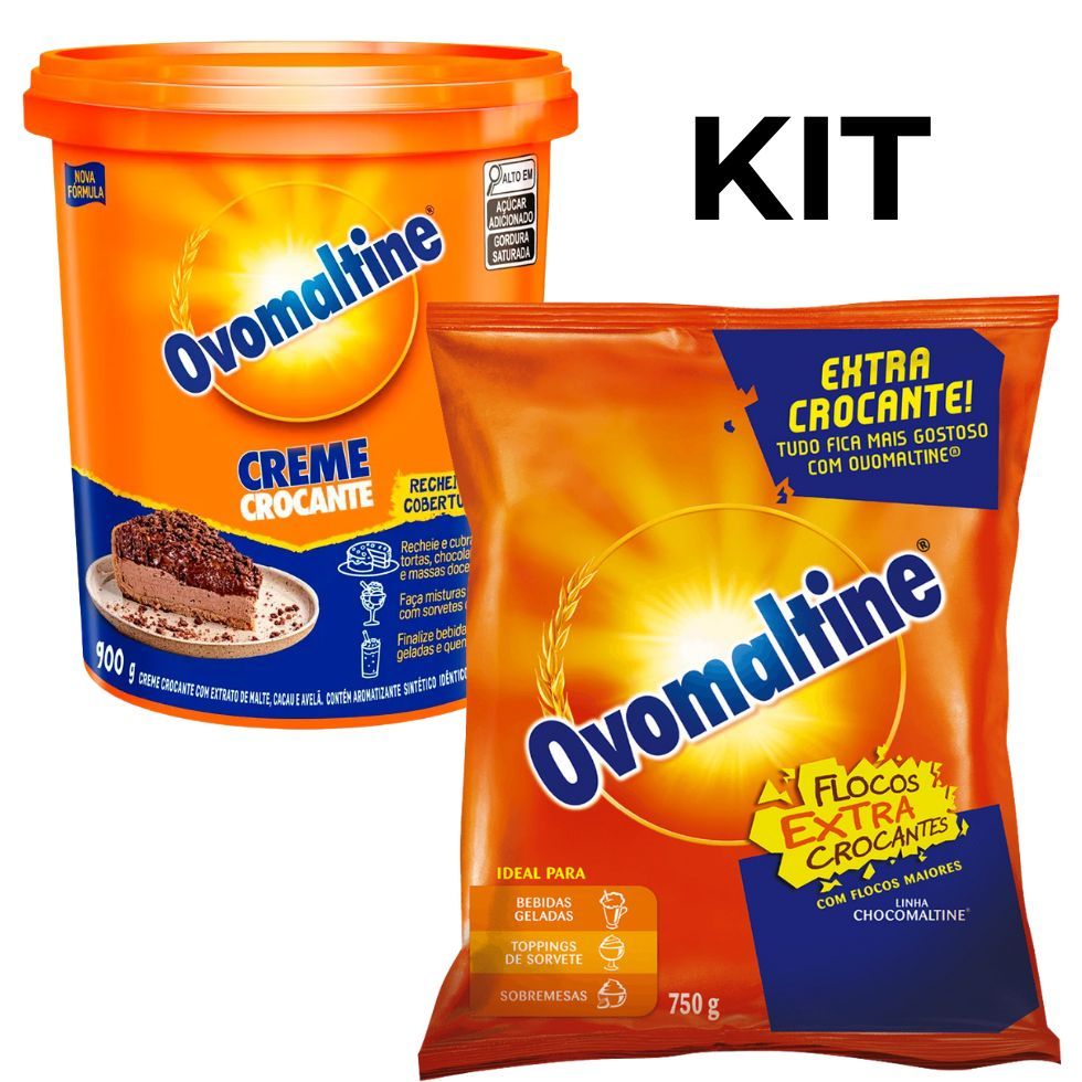 Kit Flocos Extra Crocante 750g e Creme Crocante 900g - Ovomaltine