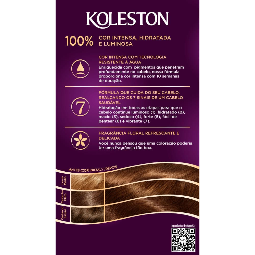 Detalhes do Tintura Creme Koleston Wella Castanho Claro 50 Kit