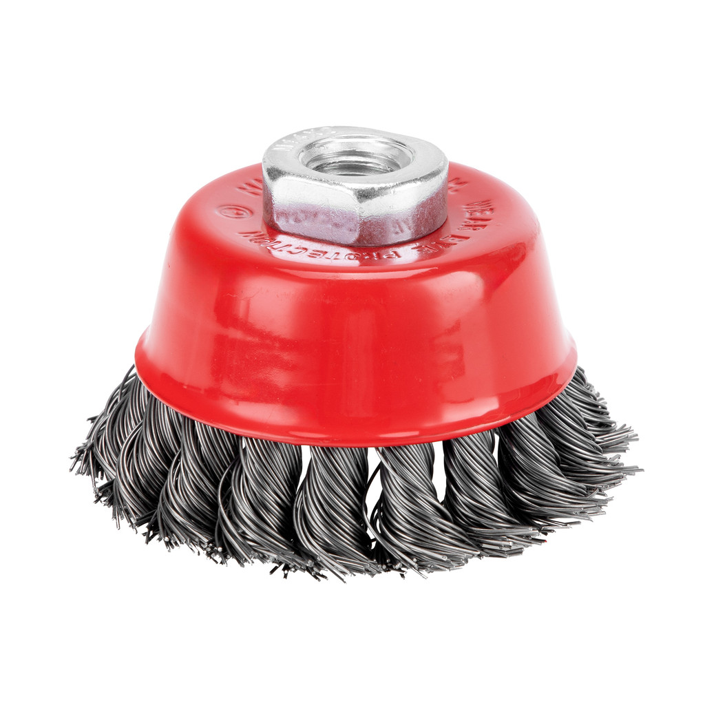 ESCOVA TIPO COPO ACO CARBONO TORCIDA ROSCA M14 75MM 1PC MTX em Oferta na Shopee