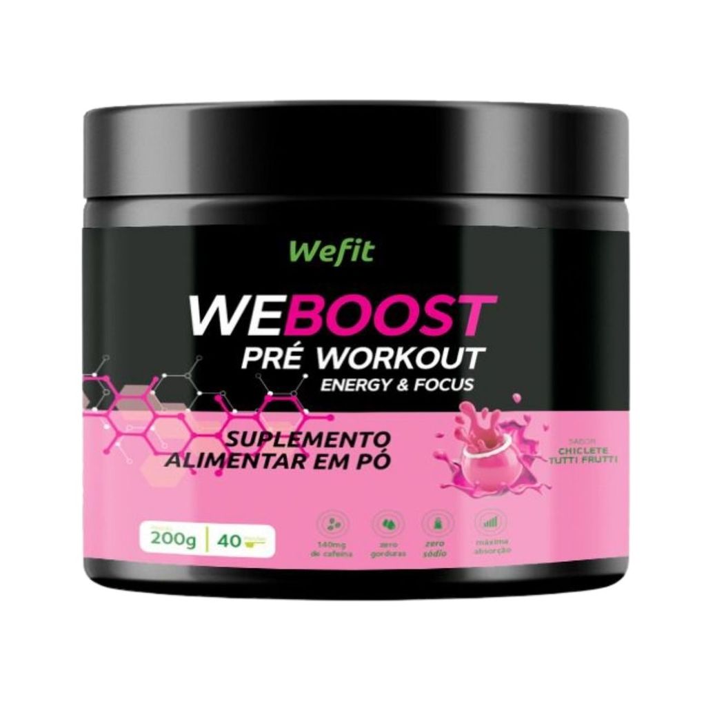 Pre Workout Weboost Pote Com 200g Sabor Chiclete Tutti Frutti Wefit