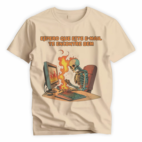Camiseta Unissex Poliéster Email Reunião Office Meme Humor B1758