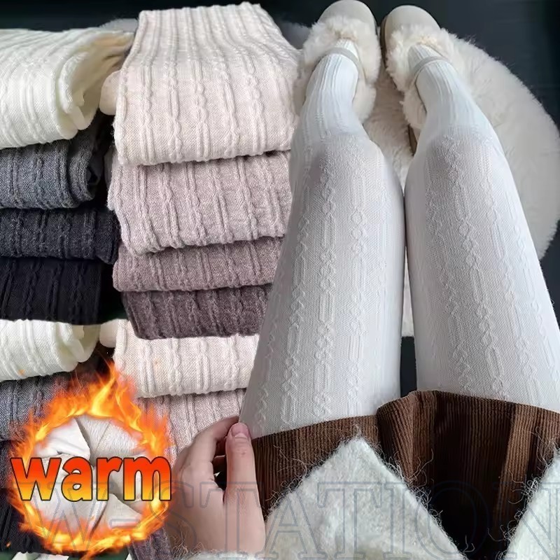 Meia-Calça Térmica Listrada Vintage – Para Meninas , Uso Ao Ar Livre Quente Outono Inverno Confortável , Macia , Anti-Ga