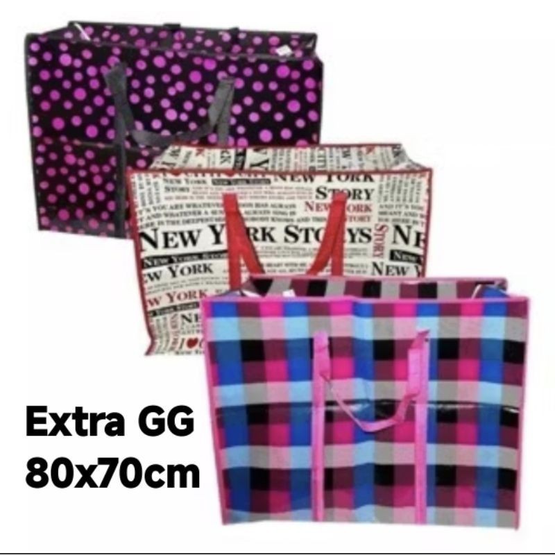 Bolsa Sacolão Impermeável com Zíper – Viagem, Praia, Compras e Mudança -- 70x55cm