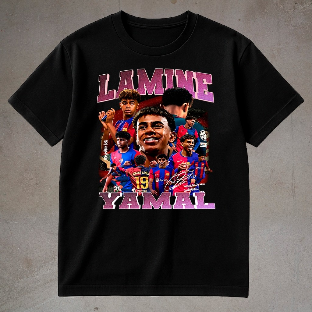 Camiseta Masculina Lamine Yamal Camisa 100% Algodão Barcelona Time Futebol Messi