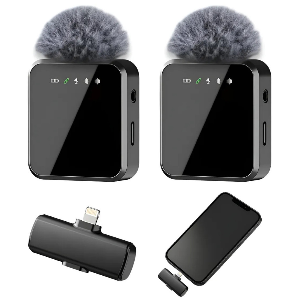 Microfone Sem Fio Lapela Duplo Antirruído Plug And Play