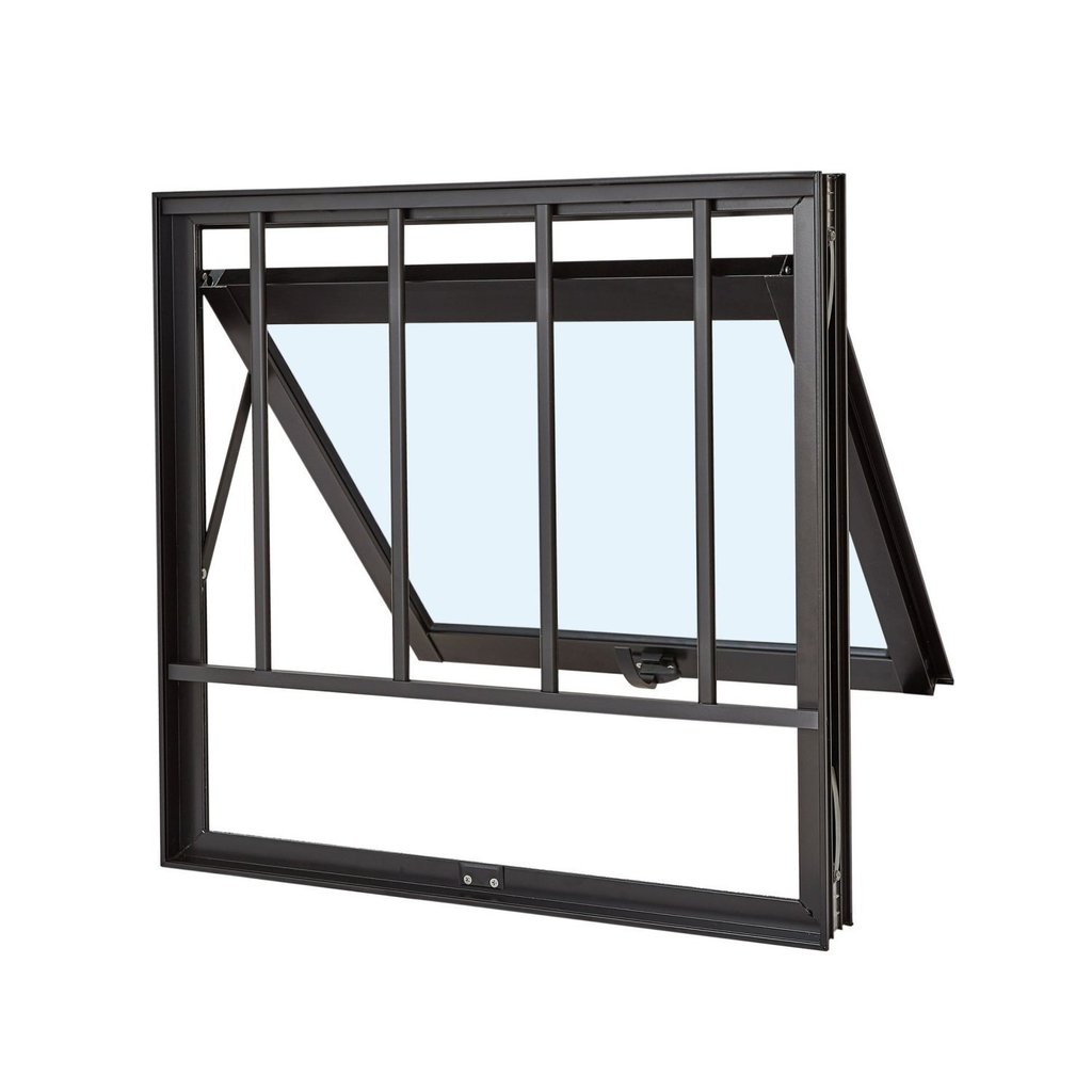 Janela de Alumínio Maxim-ar 80x60cm com Grade e Vidro Liso Ultra Ramassol