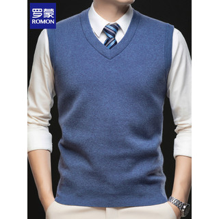 Romon malhas colete masculino primavera outono novo estilo de negócios Casual com decote em V camisola colete cor sólida