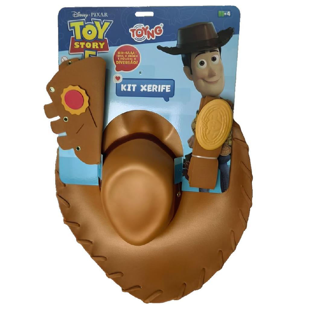 Kit 3 Acessórios Xerife Woody Toy Story 5 Chápeu Coldre