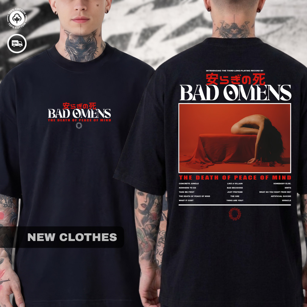 Camiseta Estética Geek Bd Omns Death Peace Mind Metalcore Rock Banda Show Camisa Unissex 100% Algodão Oversized