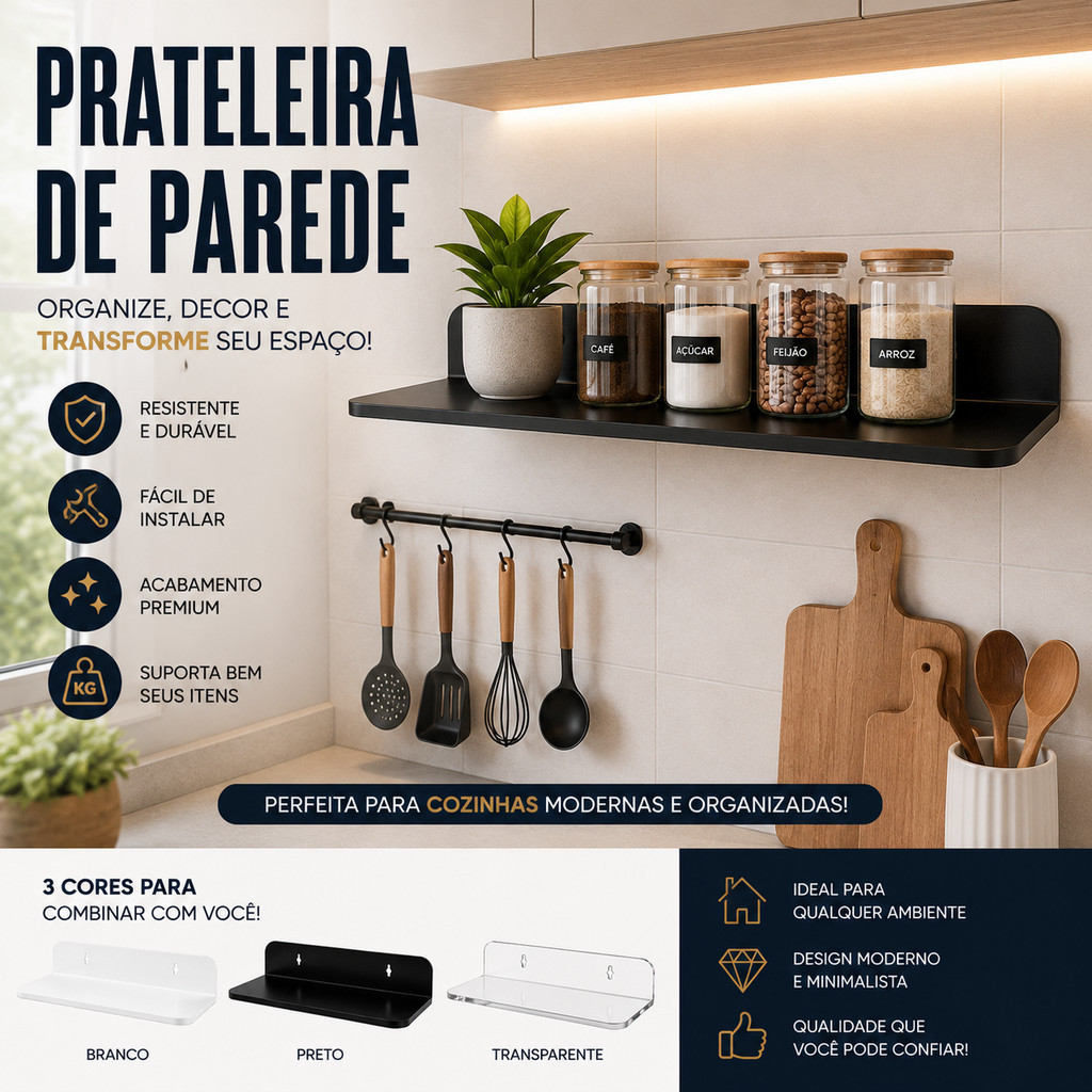 Prateleira Flutuante em Acrílico de Qualidade Organizadora Quarto - Formato L - Tênis Funko Bonecos Caixa de Som